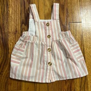 Charming Striped Kids Dress in Pink and White
